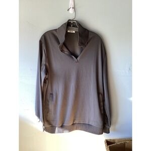 Coofandy Mens Quarter Zip Pullover Textured Ribbed Knit Charcoal Gray Large